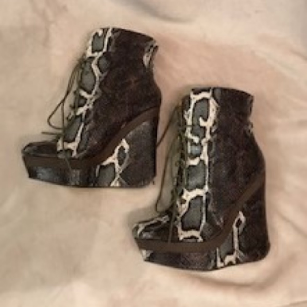 Michael Antonio Faux Snake Skin Platform Bootie
